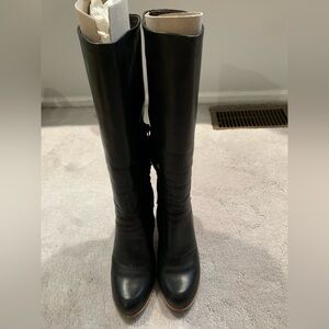COCLICO Black Leather Knee-High Boots. Size 40
